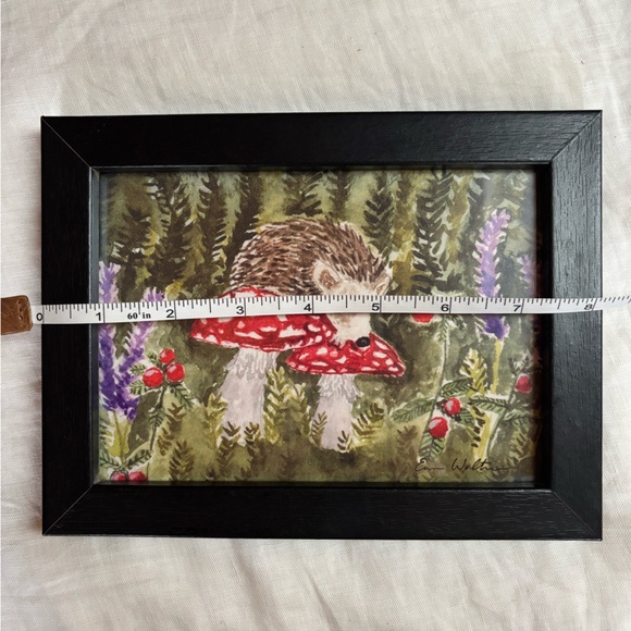 Hedgehog Art Print in Black Frame - Picture 4 of 5